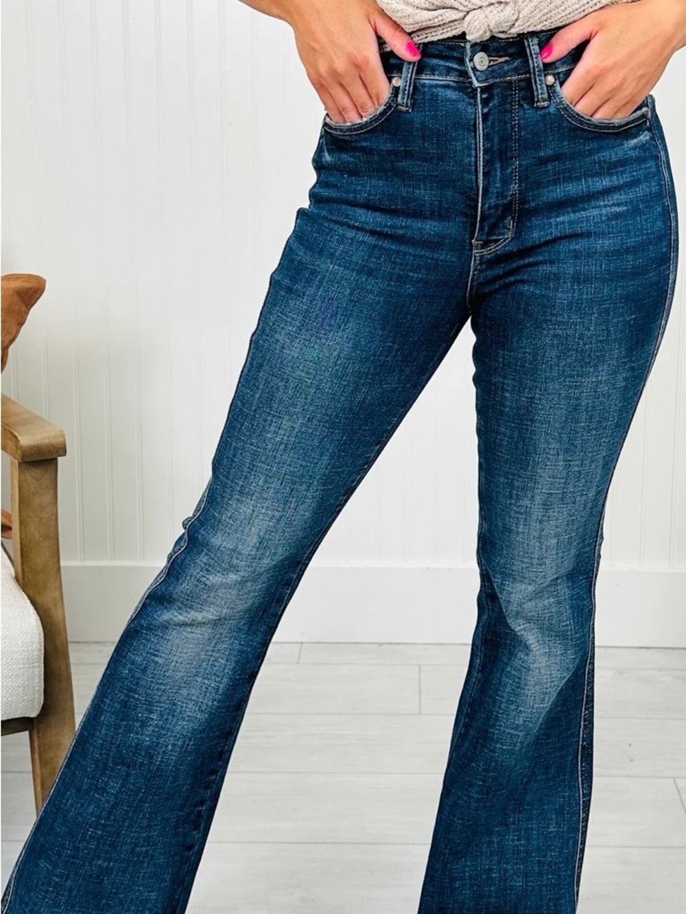Judy Blue Dark Blue High-Rise Flare Jeans
